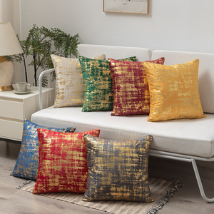 Housses <span class=keywords><strong>de</strong></span> coussin décoratives modernes à rayures abstraites dorées pour canapé, usage domestique ou hôtelier, élégantes housses <span class=keywords><strong>de</strong></span> coussin décoratives - Product Image 1