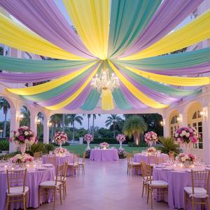 Cortinas de Techo Color Morado Claro para Bodas y Fiestas, Extra Largas, de Poliéster Grueso, Sin Arrugas, para Decoración de Carpas y Toldos para Fiestas de Cumpleaños - Product Image 3