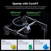 Para Impresora 3D K1 SE, Extrusora Directa de Nivel Superior con Nivelación Automática de Alta Velocidad de 600 mm/s, Intercambio Rápido, Tri-Metal, Manos Libres, 22.5