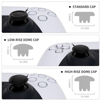 Manettes de jeu amovibles et interchangeables en plastique noir pour manette