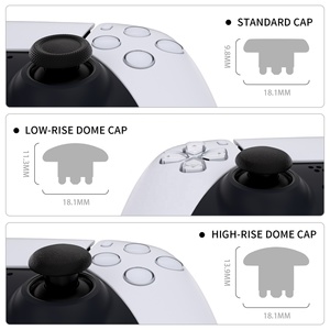 EXtremeRate Black Removable Analog <b>Sticks</b> Swappable EDGE <b>Stick</b> Thumbsticks for PS5 PS4 Controller - Product Image 4