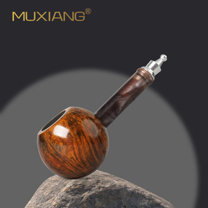 Muxiang Briarwood Golf Pipe Straight Type Handmade With Filter Tobacco Pipe - Product Image 3