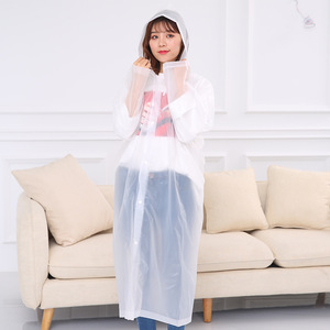 Travel Portable EVA Matte Non-disposable <strong>Long</strong> Conjoined <strong>Raincoat</strong> Adult Thickened Universal Cycling Outdoor Mountaineering Hiking - Product Image 2