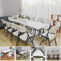Table de pique-nique pliante pour événements en plein air, mariage, table de pique-nique en plastique, table de camping, table légère et portable