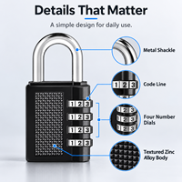 Cadenas de Sécurité Anti-Intempéries à Code 4 Chiffres, Cadenas à Combinaison en Alliage de Zinc