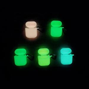 Tschick per custodia per <span class=keywords><strong>Airpods</strong></span> fluorescente, custodia protettiva per cuffie ricaricabile in Silicone morbido al 360 con moschettone Anti-smarrimento per AirPod - Product Image 1