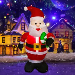 4 Ft Kerst Opblaasbare Kerstman Met Snoep Verlichte Blow Up Decoraties Xmas Gazon Yard Decoratie Party Prop Voor Kerst