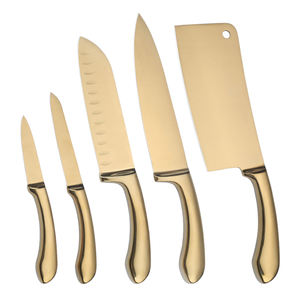 Juego de cuchillos de chef de alta calidad de 5 piezas con mango ergonómico hueco, incluye cuchillo Santoku, cuchillo multiusos, cuchillo para pelar y cuchillo de carnicero OEMODM. - Product Image 2