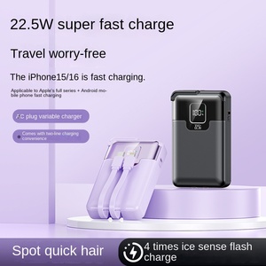 <span class=keywords><strong>Batterie</strong></span> externe portable 10000mAh 22.5W Charge rapide Chargeur <span class=keywords><strong>de</strong></span> <span class=keywords><strong>batterie</strong></span> externe avec câbles Mini Powerbank pour iPhone 16 Huawei Xiaomi - Product Image 4