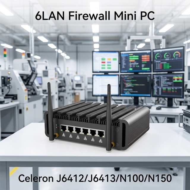 Mini Tree 6X 2.5G LAN Barebone Mini Soft Router Intel Celeron J6412 N100 DDR4 RAM MSATA 1*RJ45 COM Firewall Appliance