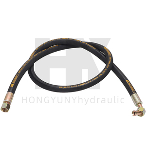 Hydraulic High Pressure Oil <b>Pipe</b> Steel Wire Braided Hose Assembly For Excavator Rubber Hoses With Threaded Fittings - Product Image 1