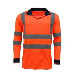 OEM service mutil kleuren unisex lange mouw hi vis veiligheid reflecterende t-shirt