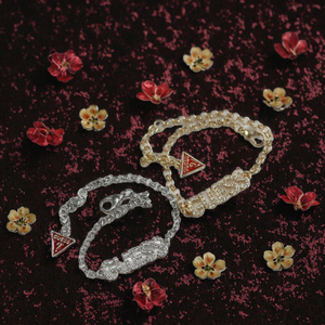 Joyería de Diseñador Famoso para <span class=keywords><strong>Mujer</strong></span>, Chapado en Oro de 18K, Letra con Diamantes para Pulsera de Cadena <span class=keywords><strong>Guess</strong></span>, Material de Acero Inoxidable de Moda - Product Image 3