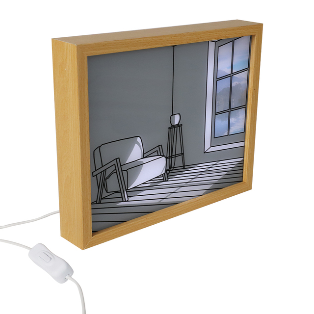 Hot Selling New Design Wooden Custom Sympathy Gift LED Memorial Shadow Box Picture Frame