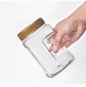 ナッツ包装用蓋付き卸売食品グレード広口空透明プラスチックグリップジャー