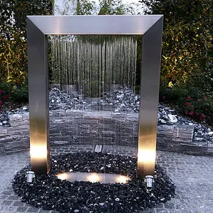 Hoge Kwaliteit Outdoor Moderne Grote Metalen Roestvrij Staal Abstracte Grote Waterfontein Sculptuur