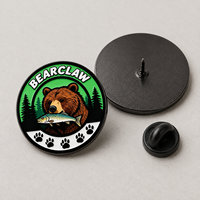 Broche en émail personnalisée sur le thème de la forêt avec logo sur mesure, badge rond en métal, broche artistique mignonne sur le thème de la faune pour cadeau