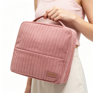 Borsa da Viaggio in Velluto Trapuntato con Manica per Trolley, Grande Capacità, per Cosmetici e Viaggi d'Affari - Product Image 5