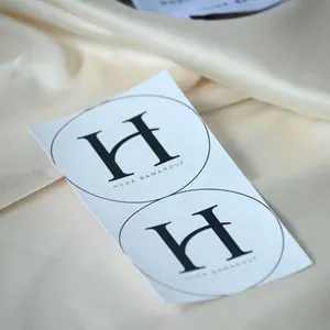 Adesivo de papel autoadesivo impressão personalizada, etiquetas pequenas de logotipo redondo