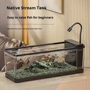 <span class=keywords><strong>Aquarium</strong></span> de bureau à vente chaude 2025, filtre latéral et pompe silencieuse, écologique, pour poissons combattants, utilisation en intérieur - Product Image 2