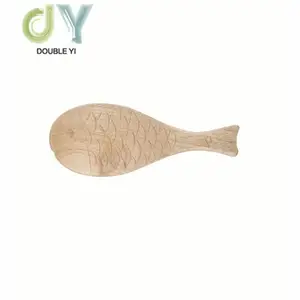 Кухонные принадлежности, прочная Антикоррозийная натуральная деревянная ложка для риса в форме рыбы