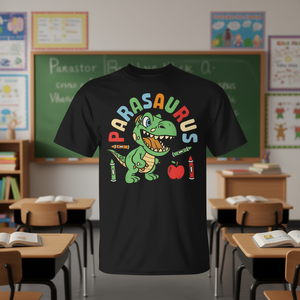 Camiseta de dinosaurio Parasaurus para educadores y profesores, diseño divertido - Product Image 3