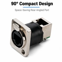 Connecteur de signal RJ45 étanche Ethernet à connexion rapide, prise mâle en nylon ronde 180 90 pour panneau