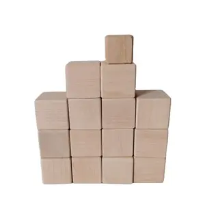 Professional Customized Solid Wood Blocks Dice Blank Signs Cube Toys OEM Design Available Wholesale