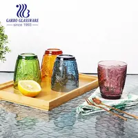Fechadura de vidro colorido, copo de vidro sólido para café, chá, suco, copo de vidro 11oz, decorativo