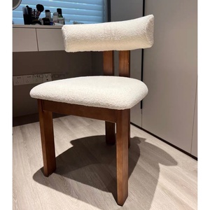 Sedia da Pranzo in Legno Massello dal Design Retrò Francese Wabi-Sabi, Sedia da Toeletta Semplice - Product Image 6