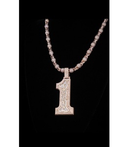 Bijoux Hip Hop de Haute Qualité en Argent Sterling 925, Collier Personnalisé pour Homme avec Pendentifs Lettres et Chiffres, Diamants VVS, Plaqué Or Glacé, Breloques - Product Image 1