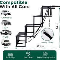 Rampe pliable pour chien robuste de 110 lb, surface antidérapante et imperméable, escalier réglable pour animaux de compagnie pour SUV, camion, voiture, utilisation en voyage