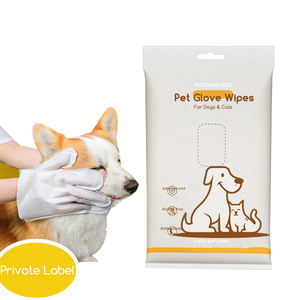 Logotipo personalizado descartáveis <span class=keywords><strong>Pet</strong></span> <span class=keywords><strong>Cleaning</strong></span> Luvas Toalhetes Private Label Biodegradável <span class=keywords><strong>Pet</strong></span> Grooming Luvas Toalhetes húmidos para cães e gatos - Product Image 1