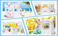 Château gonflable blanc avec toboggan, château gonflable intérieur et extérieur avec grand bac à balles et souffleur pour les enfants, fête de jardin en famille