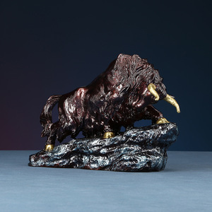 Brass Ox Figurine Copper <b>Desk</b> Decoration Traditional Style Home Office Gift - Product Image 2