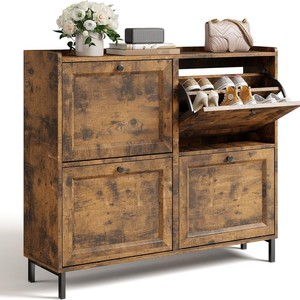 Nordic Style Steel <strong>Small</strong> Flip Shoe Storage <strong>Cabinet</strong> for Apartment Entrance and <strong>Hallway</strong> Shoe Rack - Product Image 5
