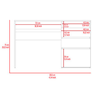 DB DEPOT-Escritorio moderno para ordenador Kenai, 3 cajones, gris claro, con un estante, para uso en oficina - Product Image 4