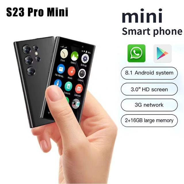 Stylish Pocket Mini S23 Pro Mini 2GB+16GB 3.0 Inch Android 9.0 Dual SIM Quad Core 3G All-Netcom Mobile Lock-free Phone
