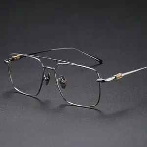 Erkek gözlük çerçevesi optik Luxe esnek Ultralight titanyum kare gözlük gözlük gözlük çerçeveleri singapur