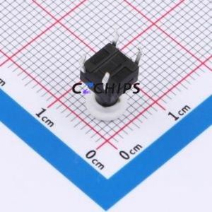 TSW06111-100B331CA-003E Tactile Switch Through hole-4P,6.1x6.1mm Switch Single Pole Single Throw Round Button 1.8N 6.1mm - Product Image 2