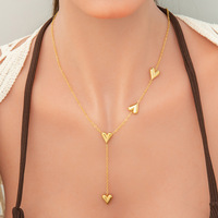 SUMMLY Collier Vintage en Acier Inoxydable Plaqué Or 18K avec Pendentifs Cœur, Fleur, Nœud Papillon et Étoile, Bijoux de Mode