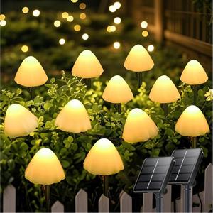 Guirlandes solaires TSINYE pour extérieur, blanc chaud, forme de champignon, étanches, 8 modes, lumières de chemin pour jardin, patio, cour - Product Image 5
