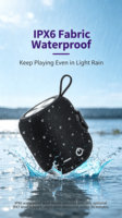 Nouvelle enceinte portable sans fil 5W résistante à l'eau IPX6 en tissu et plastique, avec subwoofer stéréo extérieur et prise en charge du logo personnalisé