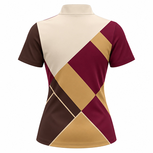 Camisa con Cierre de Cremallera para Mujer, Corte Entallado, Secado Rápido, Transpirable, Cuello Alto, Estilo Universitario para Club de Golf - Product Image 4