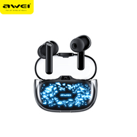 Écouteurs intra-auriculaires sans fil Awei TWS Game T52 Pro avec indicateur de batterie LED et chipset JL
