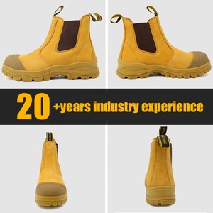 Chaussures de sécurité de haute qualité, embout en fibre de verre, anti-perforation, cuir nubuck <span class=keywords><strong>jaune</strong></span>, antidérapantes, résistantes à l'huile, semelle en caoutchouc PU sans lacets - Product Image 2