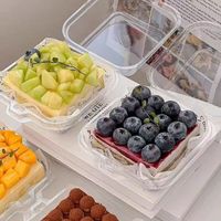 Boîte d'emballage transparente en PET jetable personnalisable pour tiramisu et dessert basque, boîte à gâteau en tranches, boîte à lunch