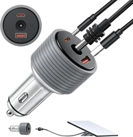 Adaptateur allume-cigare Star Mini pour voiture 12V/24V DC, convertisseur élévateur 24V, double ports USB, trois-en-un 60W sans redémarrage
