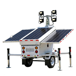 เสาไฟโซลาร์เคลื่อนที่ 4x150W 5000K แสงเดย์ไลท์ LED ระดับ IP44 มุมลำแสง 0-20 องศา ระบบติดตั้งบนรถพ่วงสำหรับงานเหมือง - Product Image 1