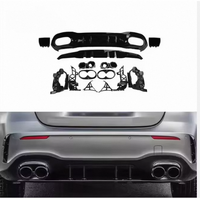 Diffuseur arrière auto-adhésif JINGMING de qualité supérieure A45 AMG avec embouts d'échappement pour Classe A W177 2019-2025